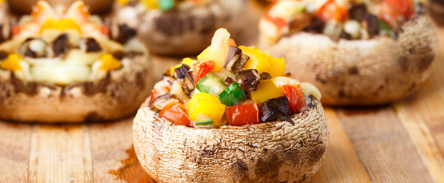 Vegetable Stuffed Portobello Mushrooms | Gaia Oliva