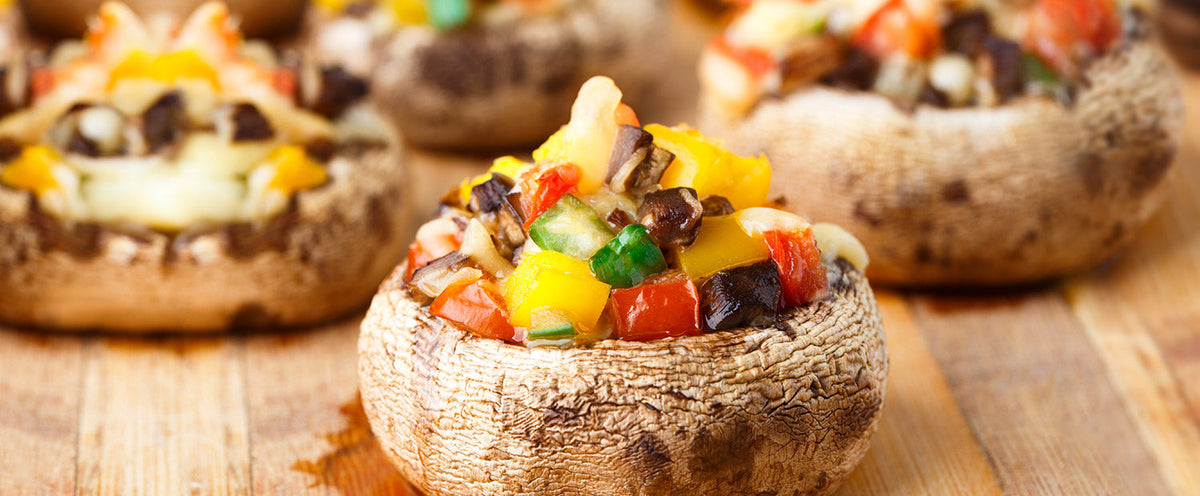 Vegetable Stuffed Portobello Mushrooms with EVOO